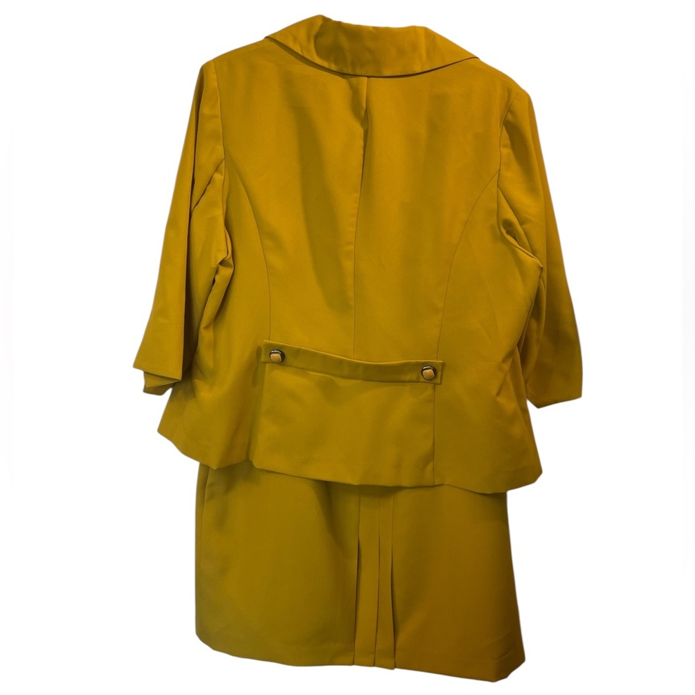 ROAMAN'S Deep Yellow Suit 3/4 Sleeve Jacket and Skirt Suit Set - Size 20W - Picture 6 of 16